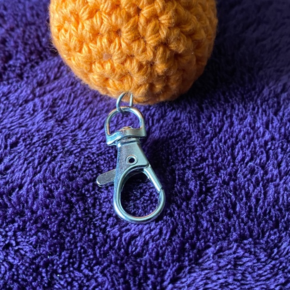 Orange Ice Cream cone crochet handmade keychain - Picture 2 of 3